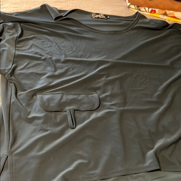 Dark Teal outfit 3/4 Top sleeves and legging with partial skirt - Picture 4 of 5